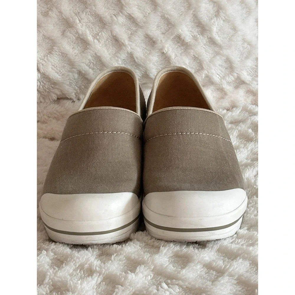 Dansko Women's Volley Flat Canvas Top Rubber White Some Euro Size 37 US 6.5/7